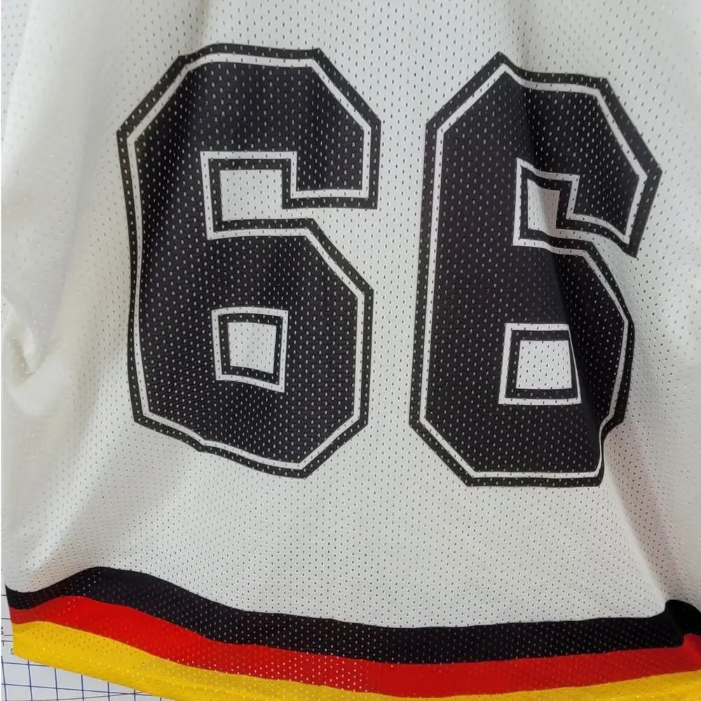 Vintage Adidas Karamalz Hockey Jersey Red Black Gold Timeless Streetwear‎